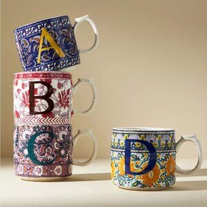 ANTHROPOLOGIE Monogram Initial Mug N